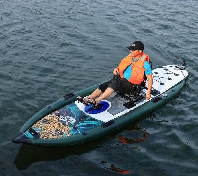 Fishing Kayak Seat - เรือคายัคแบบเป่าลมสำหรับมืออาชีพ ใช้ปั่นด้วยเท้า เหมาะสำหรับกิจกรรมกลางแจ้ง ตกปลา และมีที่นั่ง