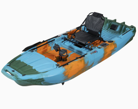 Fishing Kayak Pedal Drive - เรือคายัคแบบขึ้นรูปด้วยลูกกลิ้ง เรือคายัคแบบประกอบ ขนาด 10 ฟุต เรือตกปลาแบบเดี่ยว