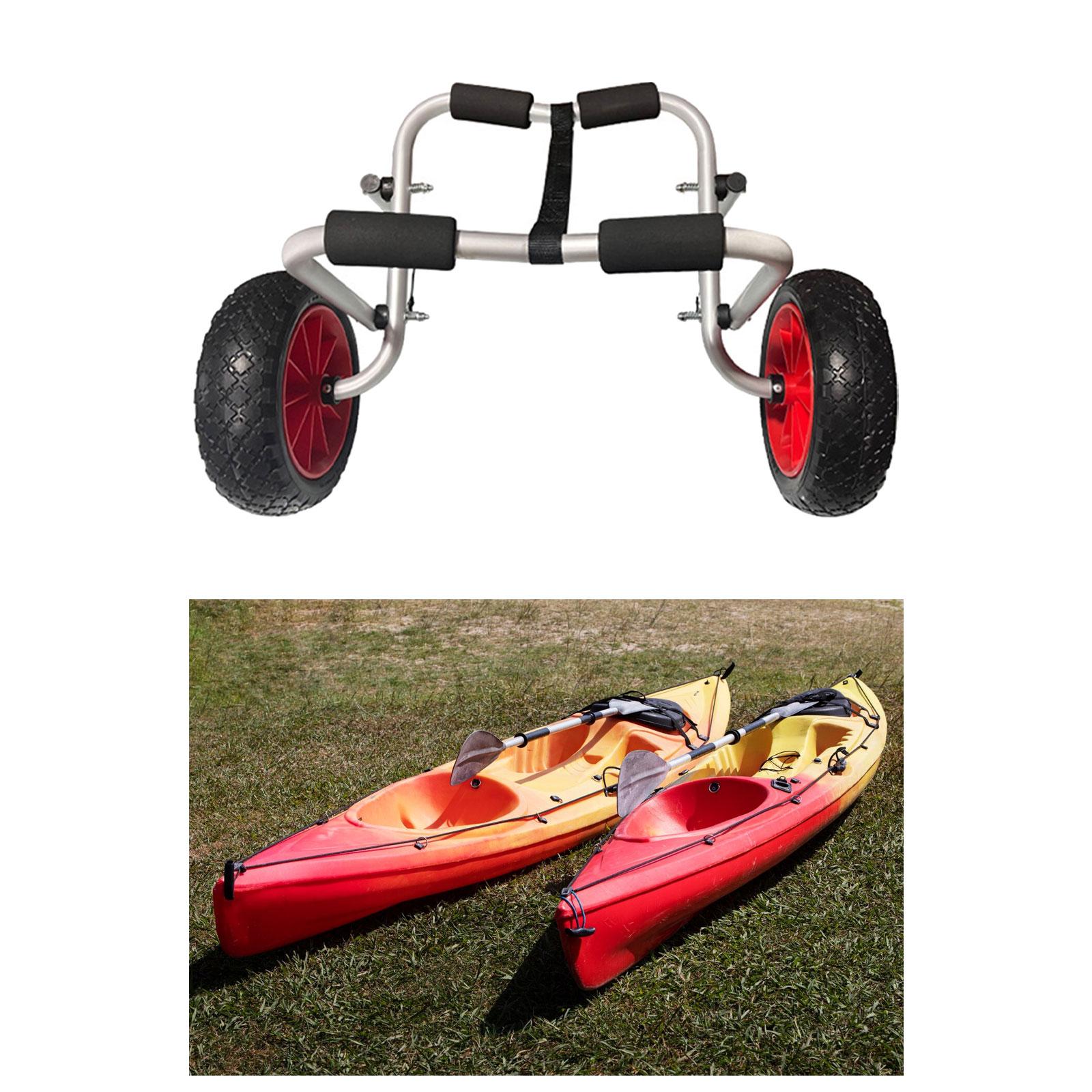 Fishing Kayak Cart - รถเข็นพับได้สำหรับเรือคายัค รถลากเรือคายัค รถพ่วงเรือคายัค น้ำหนักเบา สายรัดยืดหยุ่นพร้อมยางไร้ลม รถเข็นเรือคายัค