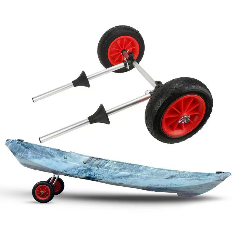 Fishing Kayak Cart - รถเข็นเรือคายัคแบบพกพา ความจุในการบรรทุกสูง รถเข็นเรือคายัคแบบพับได้ รถเข็นสองล้อประหยัดพลังงานสำหรับเรือคายัค เรือแคนู และเรือทั่วไป