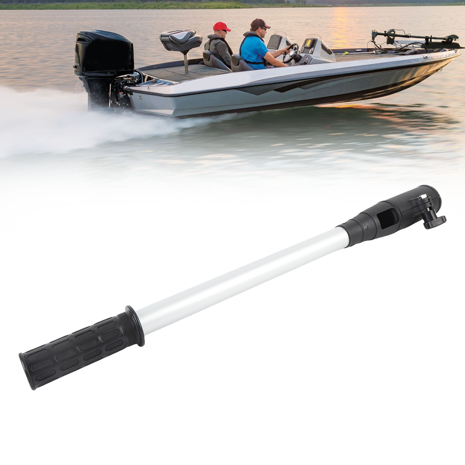 Fishing Kayak Cart - ด้ามจับแบบขยายได้ ด้ามจับตามหลักสรีรศาสตร์ หัวจับแบบอลูมิเนียม สำหรับมอเตอร์เรือแบบติดท้ายเรือ ความยาวขยาย 18.1