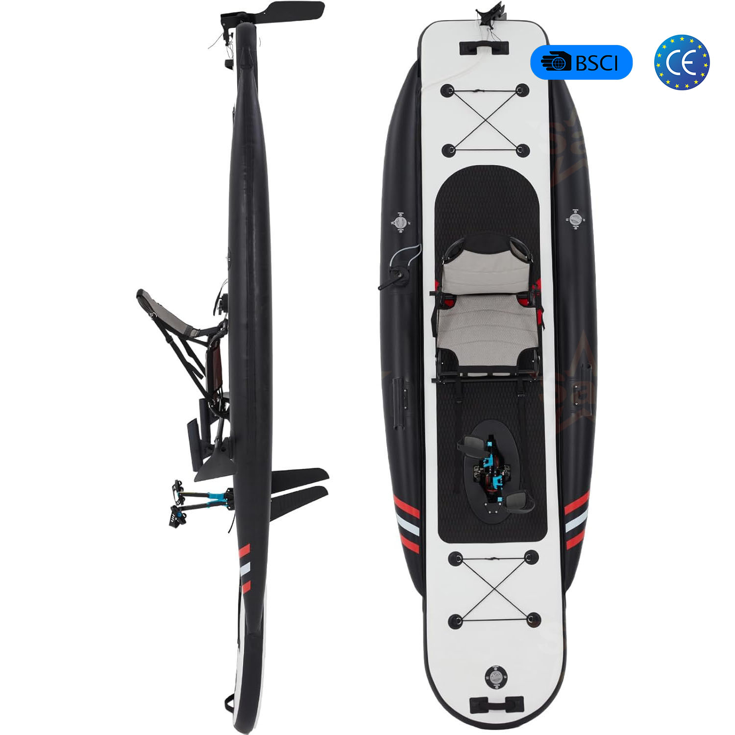 เรือคายัคพองลมคุณภาพสูงแบบใช้เ - Fishing Kayak Pedal Drive บทวิจารณ์และราคา