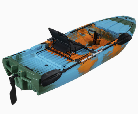 เรือคายัคแบบขึ้นรูปด้วยลูกกลิ้ - Fishing Kayak Pedal Drive บทวิจารณ์และราคา
