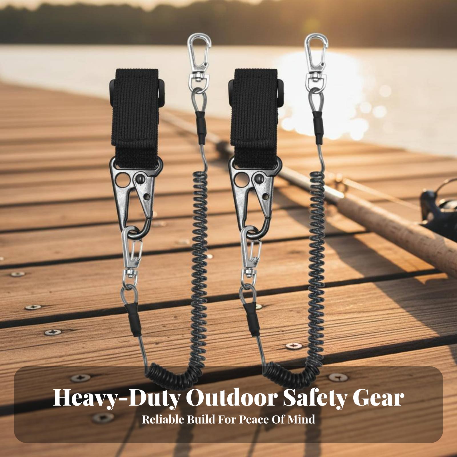 สายรัดคันเบ็ดแบบยืดหดได้ สายรั - Fishing Kayak Paddle Leash บทวิจารณ์และราคา